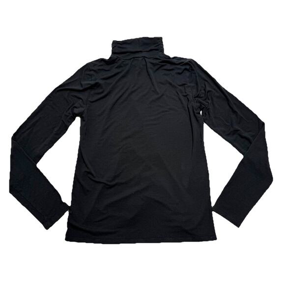 EILEEN FISHER Shirt Top Stretch Rayon Turtleneck Long Sleeve Black Size XS - Picture 2 of 11